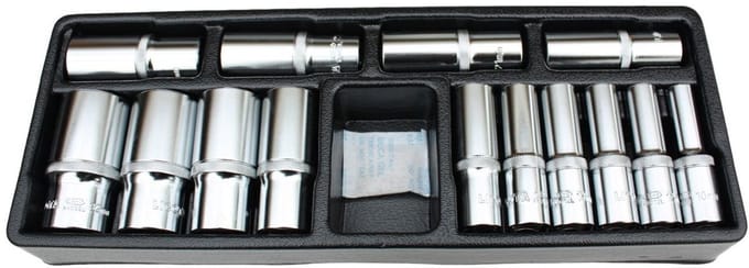 Steekdoppenset 1/2 inch, 14-delig, 10-32mm, Cr-V kwaliteit