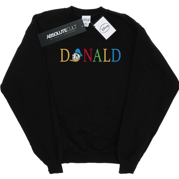 Disney Dames/Dames Donald Duck Letters Sweatshirt (Zwart)