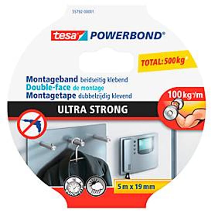 ULTRA STRONG 55792-00001-02 Montagetape tesa Powerbond Wit (l x b) 5 m x 19 mm 1 stuk(s)