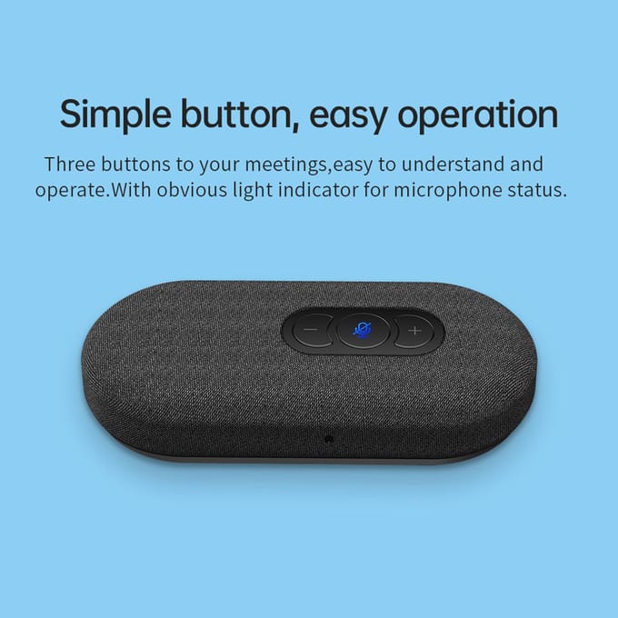 Draagbare USB Conferentie Microfoon Speakerphone Ingebouwde Hi-Fi Speaker 360 graden Omnidirectionele Microfoon donkergrijze kleur