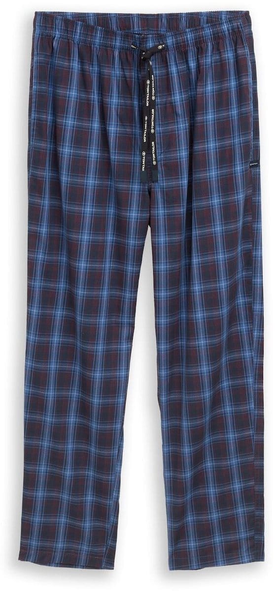 Tom Tailor - Pyjama-broek van katoen - Maat 56 - blue-dark-check