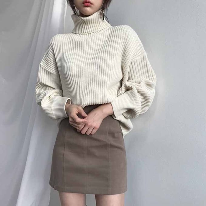 Coltrui Truien Dames Trui Gebreide truien Grote maten Casual Effen Trui met lange mouwen Jas Jumper Truien Herfst Winter Dames Trui Jumper One Size wit