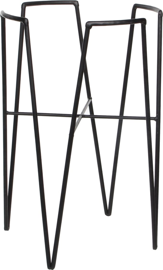 Mica Decorations Blom Plantenstandaard - L25 x B25 x H38 cm - Metaal - Zwart