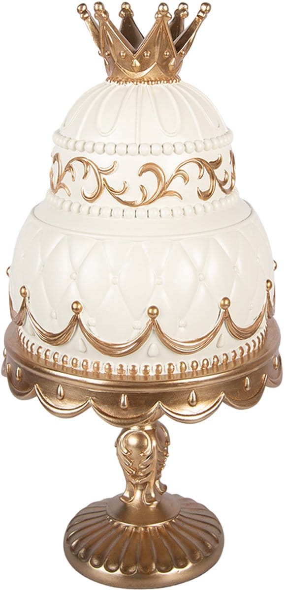 Clayre & Eef Decoratie Beeld Taart Ø 19x38 cm Beige Kunststof