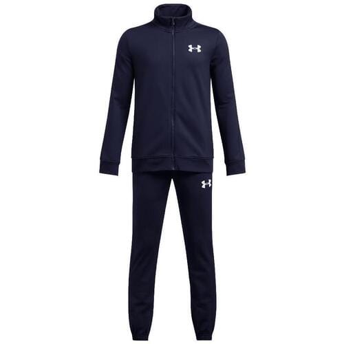 Under Armour UA Rival Knit Track Suit-BLU Jongens Trainingspak - Midnight Navy - Midnight Navy - Wit