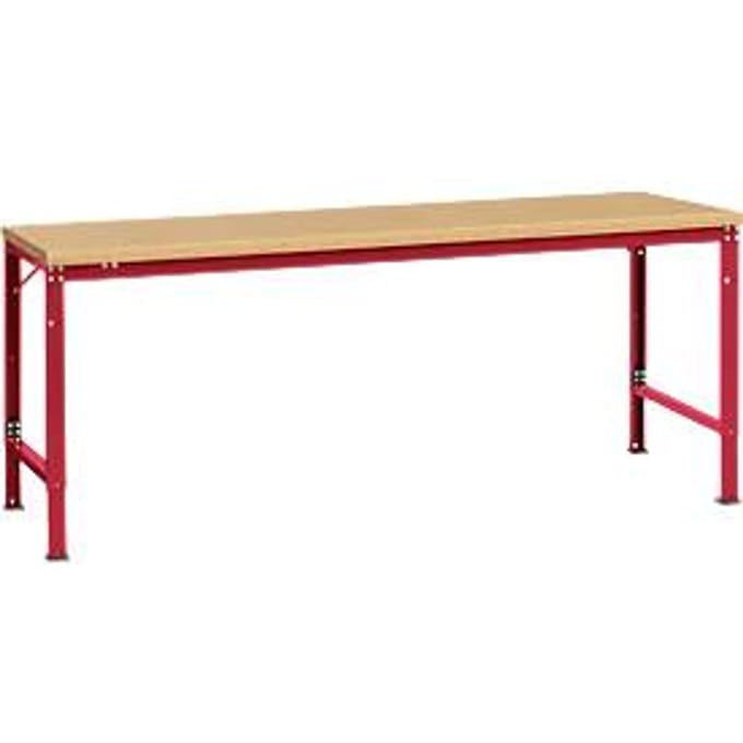 Manuflex basistafel UNIVERSAL Speciaal, 2000 x 1000 mm, multiplex natuur, robijnrood