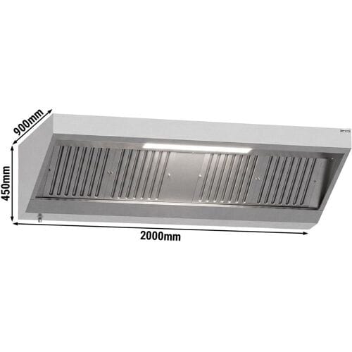 GGM Gastro Wandhaube - 2000mm - mit Filter & Lampe