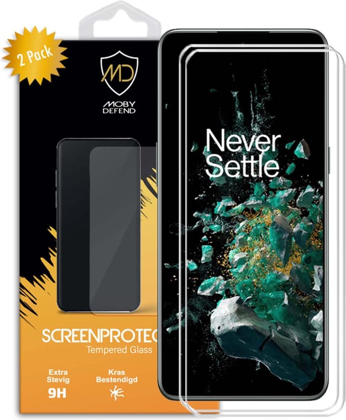 2-Pack MobyDefend Screenprotectors - Geschikt voor OnePlus 10T - Case-Friendly Screensaver - Gehard Glas