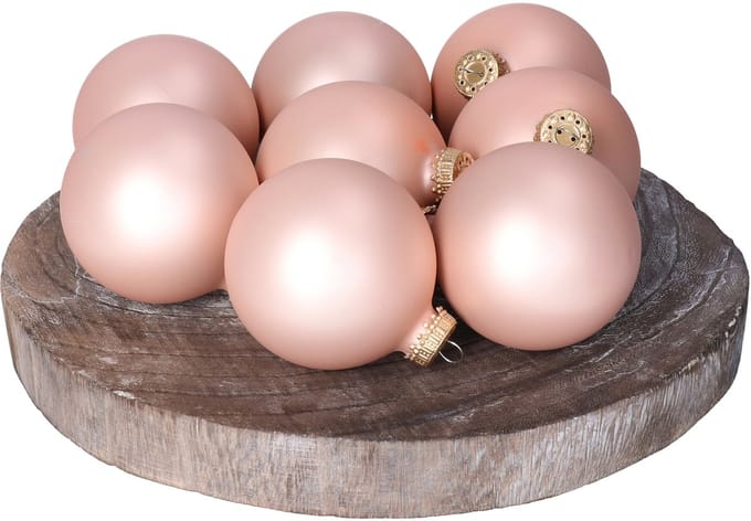 Krebs kerstballen - 16x stuks - chic roze - glas - 7 cm - mat
