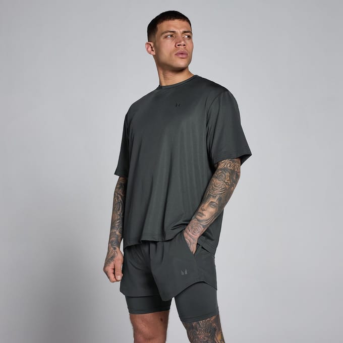 MP Men's Hybrid Oversized Mesh T-Shirt - Gewassen Zwart - M