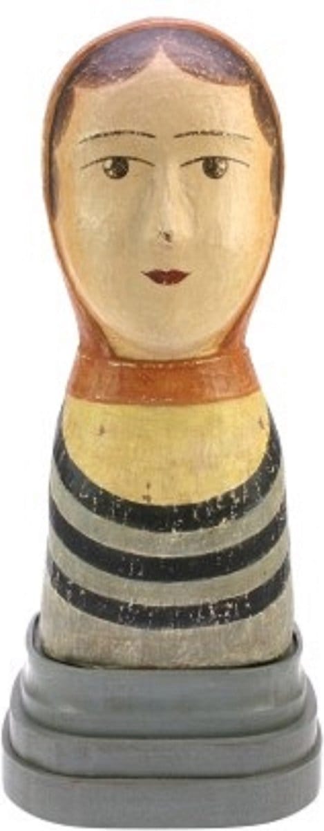 Hoofd m/strepen op voet 17x15x40cm