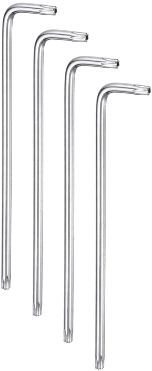 Dailygoods- Torx Sleutel - 4 Stuks - Lange Arm - 6 Punten - S2 Staal