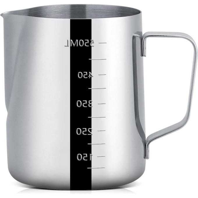 600ml Roestvrijstalen Melkopschuitlepel Espresso Koffiekopjes Mokken met Maatverdeling gray