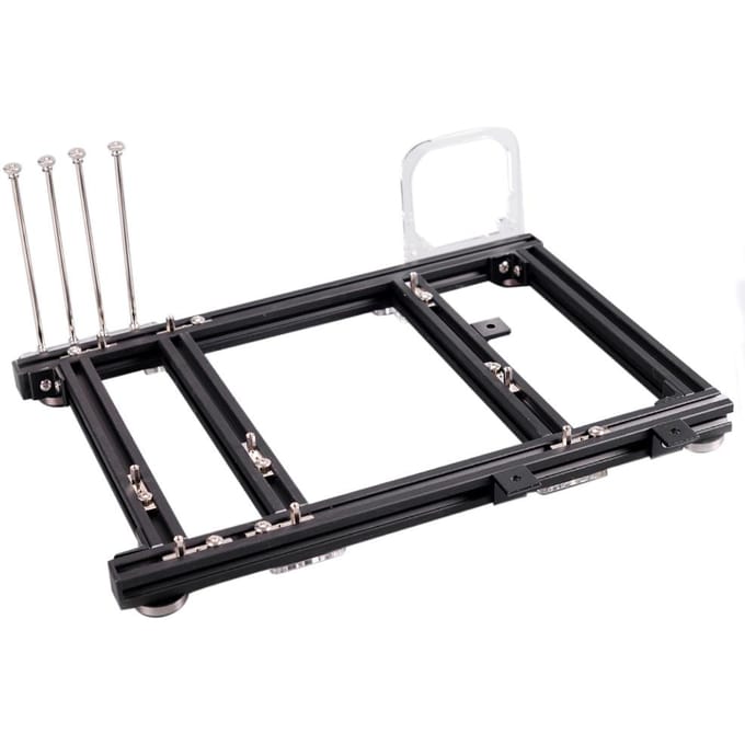 DIY Open Design Aluminiumlegering M ATX Computerbehuizing Overkloktestplatform (Volledig Zwart S) black