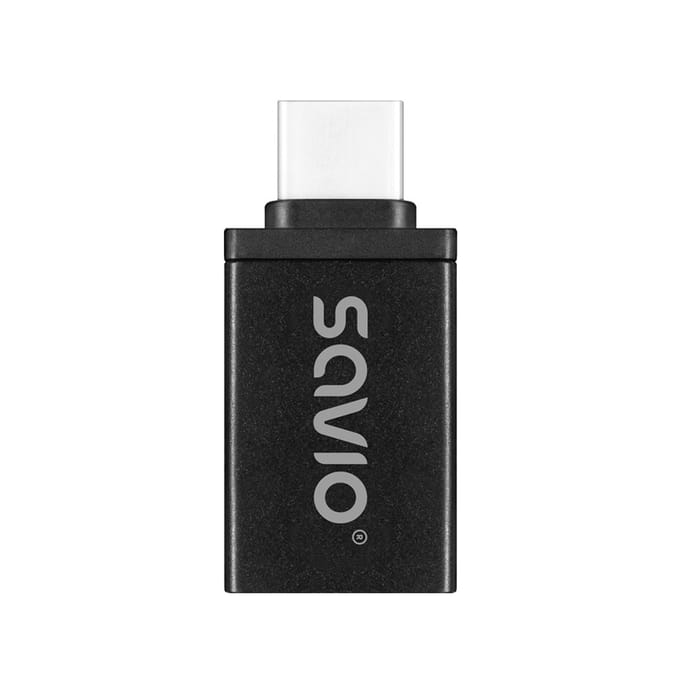 Savio Usb-A Usb-C Adapter Voor Laptop Macbook Phone 3.1 Zwart
