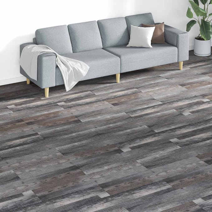 vidaXL - Vloerplanken - Grijs - 5,26 - m² - 18 - st - PVC