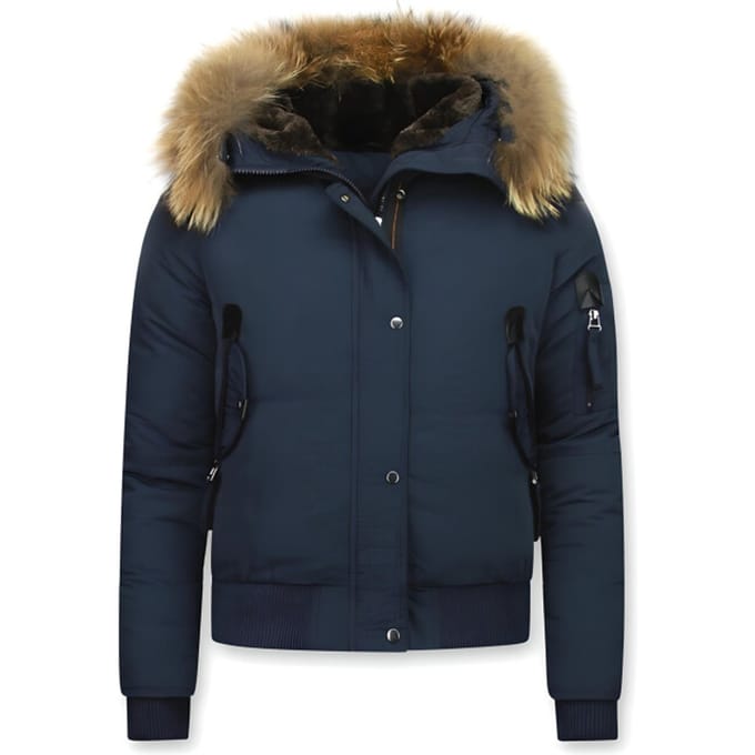 Gentile Bellini Korte winterjas met bontkraag