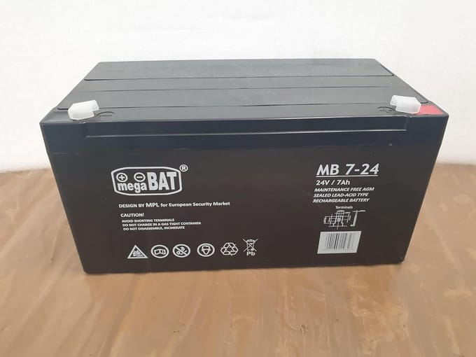 Batterij 24 Volt - Accu Kinderauto - Rijdend Speelgoed - Loodzuur Samenstelling - 7 Ah - Zwart