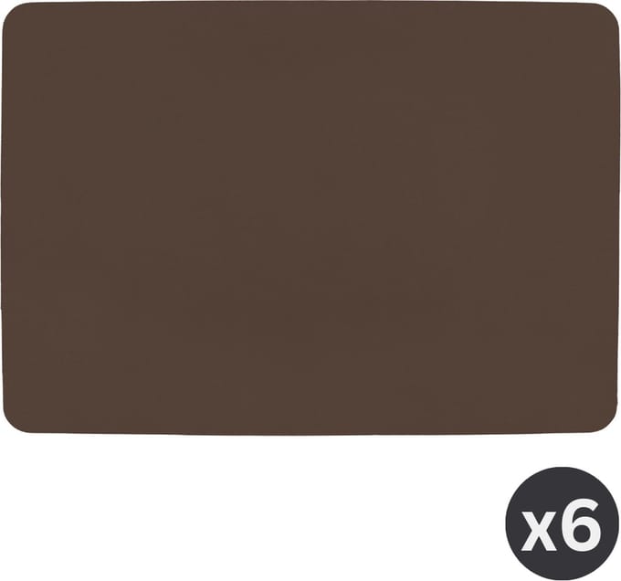 ZICZAC - Placemat TOGO - SET/6 - Dubbelzijdig - Kunstleer - 33x45 cm, bruin