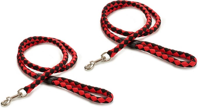 Hondenriem – Lijn – Mascow – Rood/Zwart Geruit– 120cm - 2 stuks