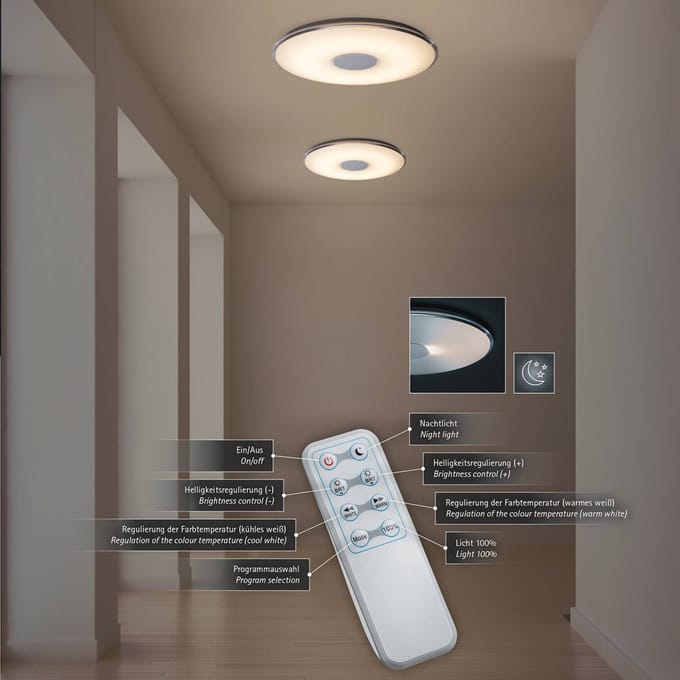 Trio Lighting Grote led plafondlamp Tokyo met afstandsbediening
