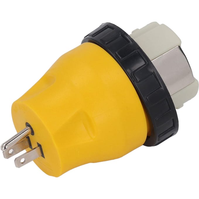 Stroomconnector voor Camper 15A naar 50A Conversie Stekker Generator Adapter met Draaisluiting black