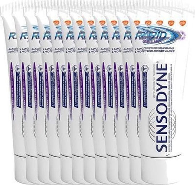 Sensodyne Rapid Relief Mint Tandpasta - Voordeelverpakking 12x75ml