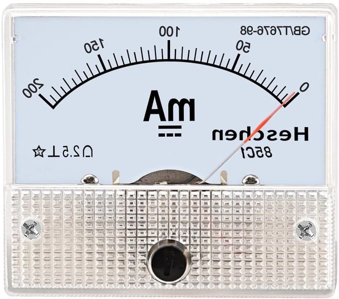 Paneel Ammeter - Stroommeter Tester - Stroom Meten - Analoge Weergave - DC 0-200mA - Wit