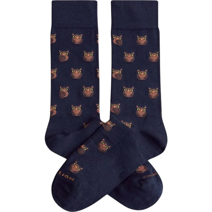 Jimmy Lion unisex sokken owls blauw