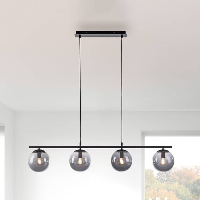 JUST LIGHT. GmbH Hanglamp Big Widow, glazen bollen, 4-lamps