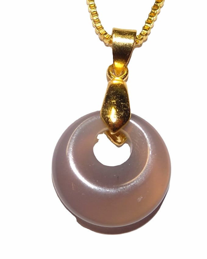 Agaat Mini Donut Hanger Verguld