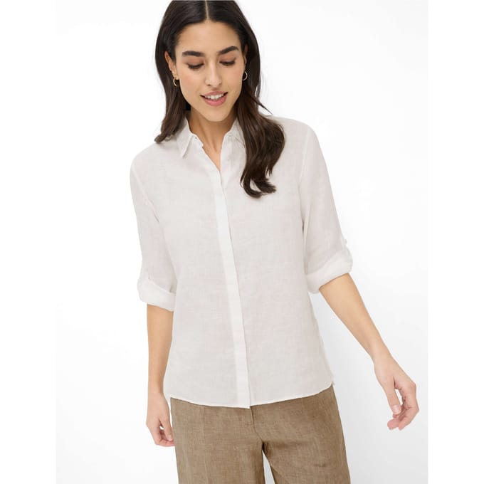 regular fit overhemdblouse van puur linnen model 'VICKY'