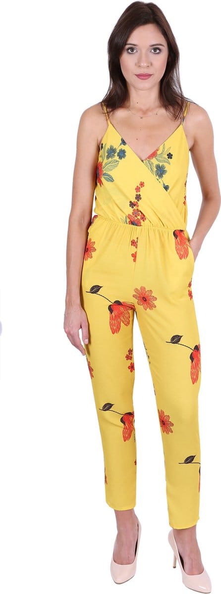 John Zack - Gele jumpsuit met Bloemenmotief