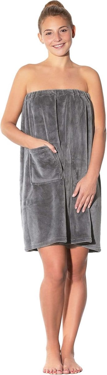 Dames microvezel sauna kilt - Grijs - Maat S/M
