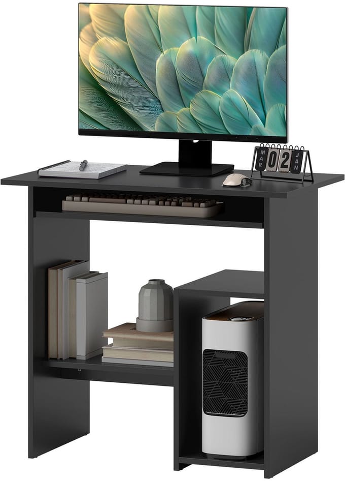 Compact Bureau - Schrijftafel - Computerbureau - Bureautafel - Bureau - Zwart - 80 x 45 x 75 cm