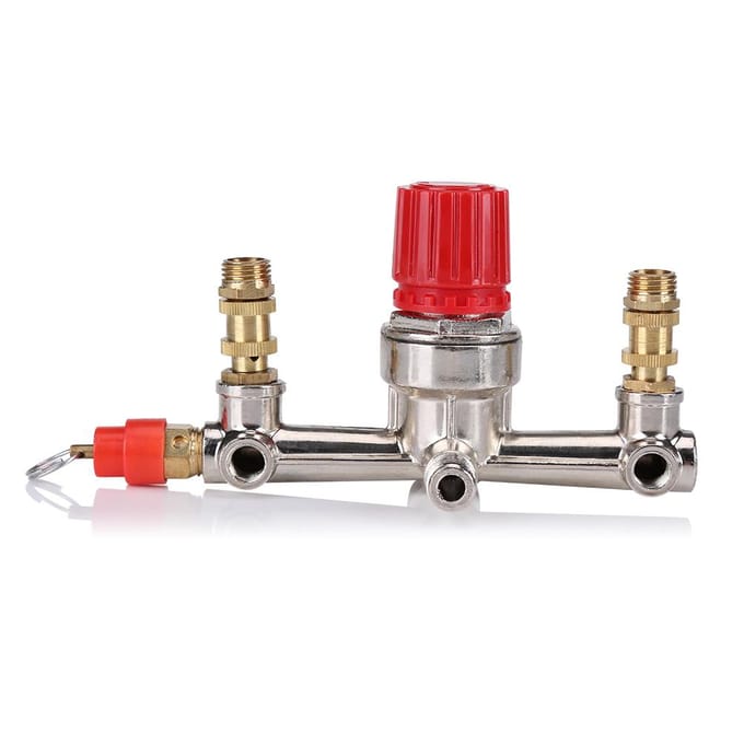 Luchtcompressor Drukschakelaar Klep Regulator 90-120 PSI met Dubbele Manometers