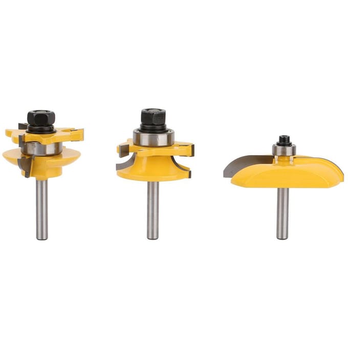 3Pcs set 1 4in Shank Woodworking Frame Door Rail & Stile   Cove Raised Panel Router Bit