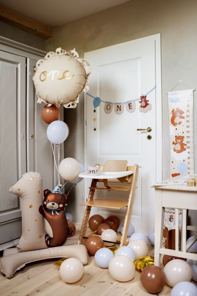 'One' - Beige & Goud - Ballon 1 jaar - Versiering