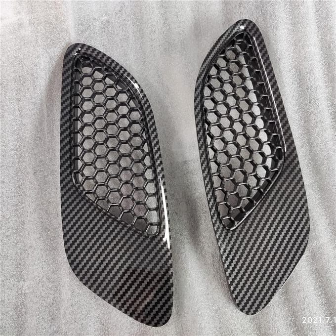 Couvercle de ventilation de capot avant en Fiber de carbone brillante, pour BMW E90 E91 E92 E93 Type M3 gray