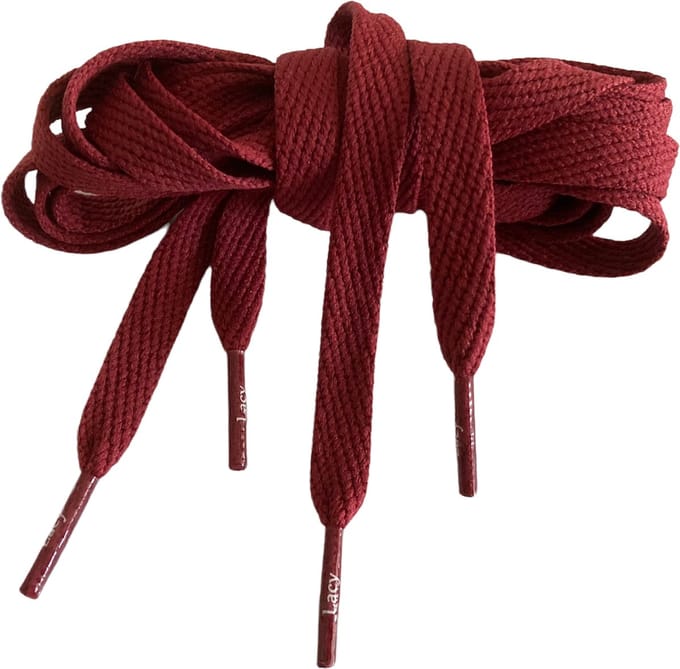 Lacy Schoenveter -Bordeaux - Plat - 130 cm Lang x 10 mm Breed