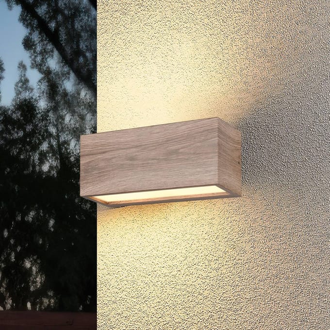 TRIO MAYENNE - Wandlamp - Hout element - excl. 2x E14 4W - Buitenverlichting - IP44