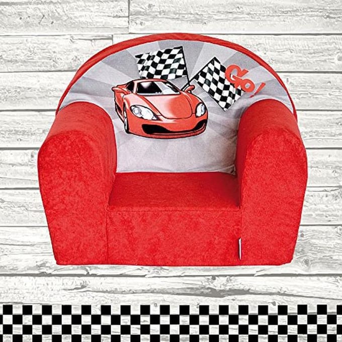 Zachte Kinderstoel met Racing Car Design - Afneembare Overtrek