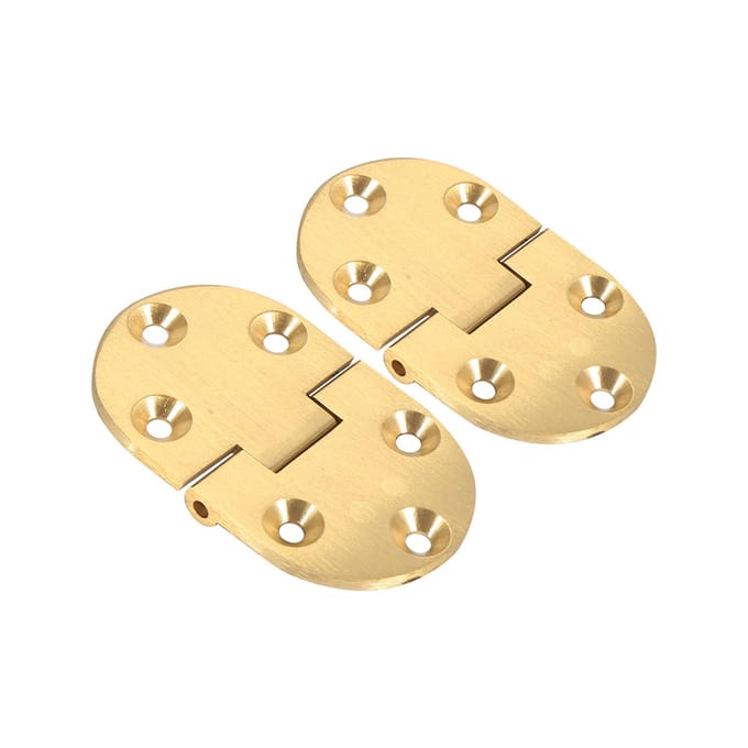 2Pcs Brass Butler Tray Hinge Round Edge 2 1 2 x1 1 2  With Screws Folding Flap