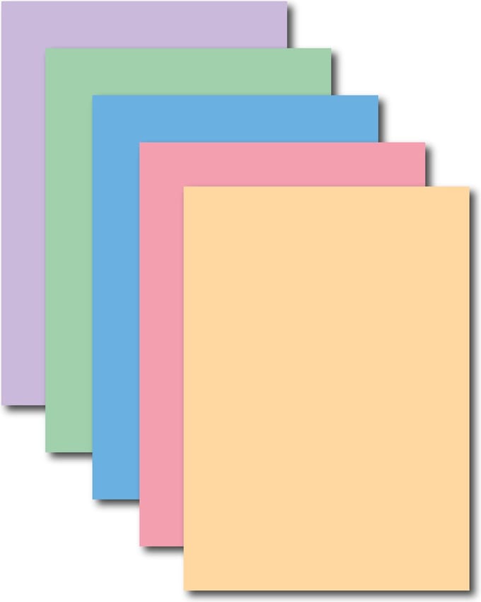 Decadry Gekleurd papier assorti Pastel kleuren 80 gram | 5 x kleuren