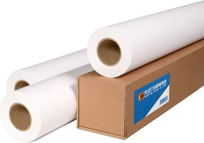 DULA - Plotterpapier - inkjetpapier - 841mm x 50m - 90 gram - 3 rollen - A0 papier - 33,1 inch