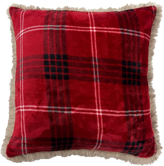 ROB - sierkussen 45x45 cm - geruit - Biking Red - rood