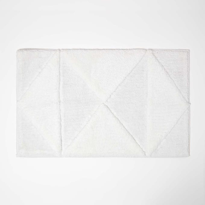Homescapes badmat geometrisch patroon - badmat wit, 50 x 80 cm