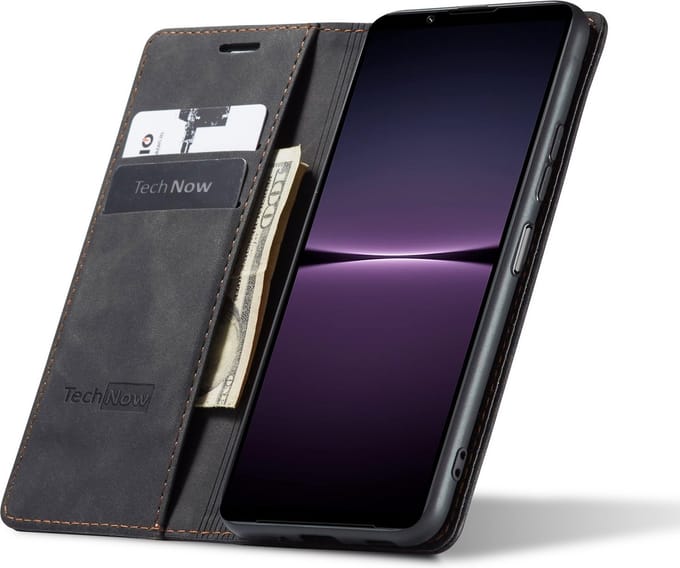 Hoesje geschikt voor Sony Xperia 1 IV - Book Case Leer Slimline Zwart