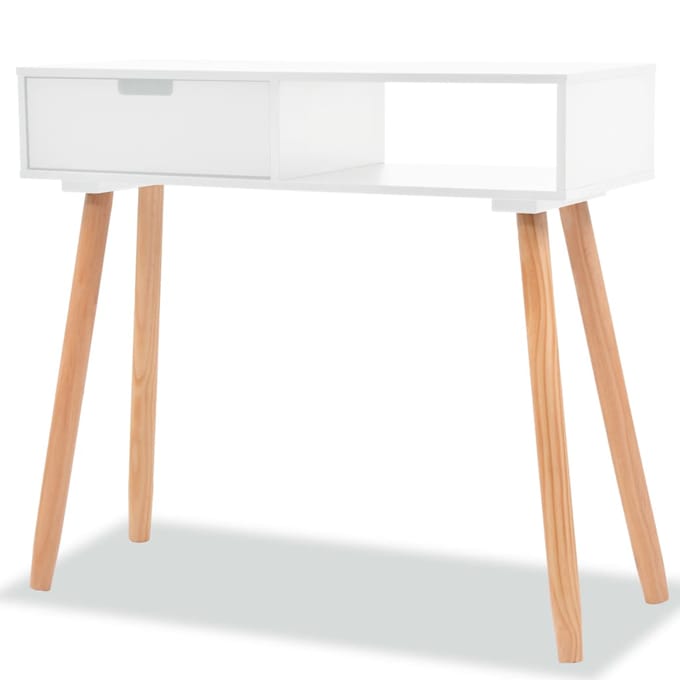 vidaXL - Wandtafel - 80x30x72 - cm - massief - grenenhout - wit