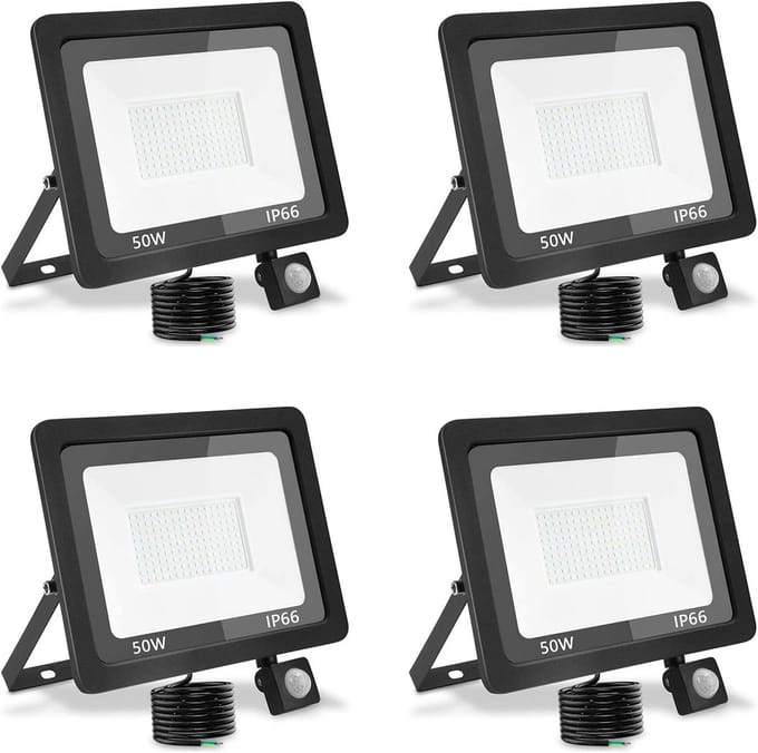 Krachtige LED Buitenlamp met Bewegingssensor 50W Warm Wit IP66